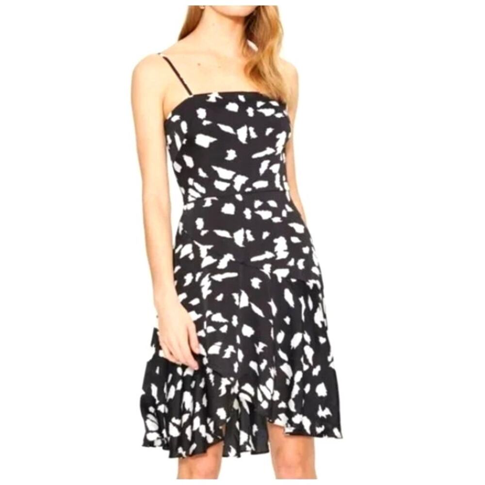 Cooper St. Mini Dress, 12, Black & White Print Sleeveless Summer Sundress Party
